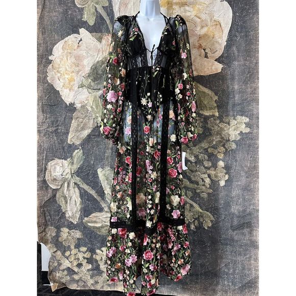 New Free People For Love & Lemons Luna Maxi Dress Size Extra Small - Picture 11 of 12
